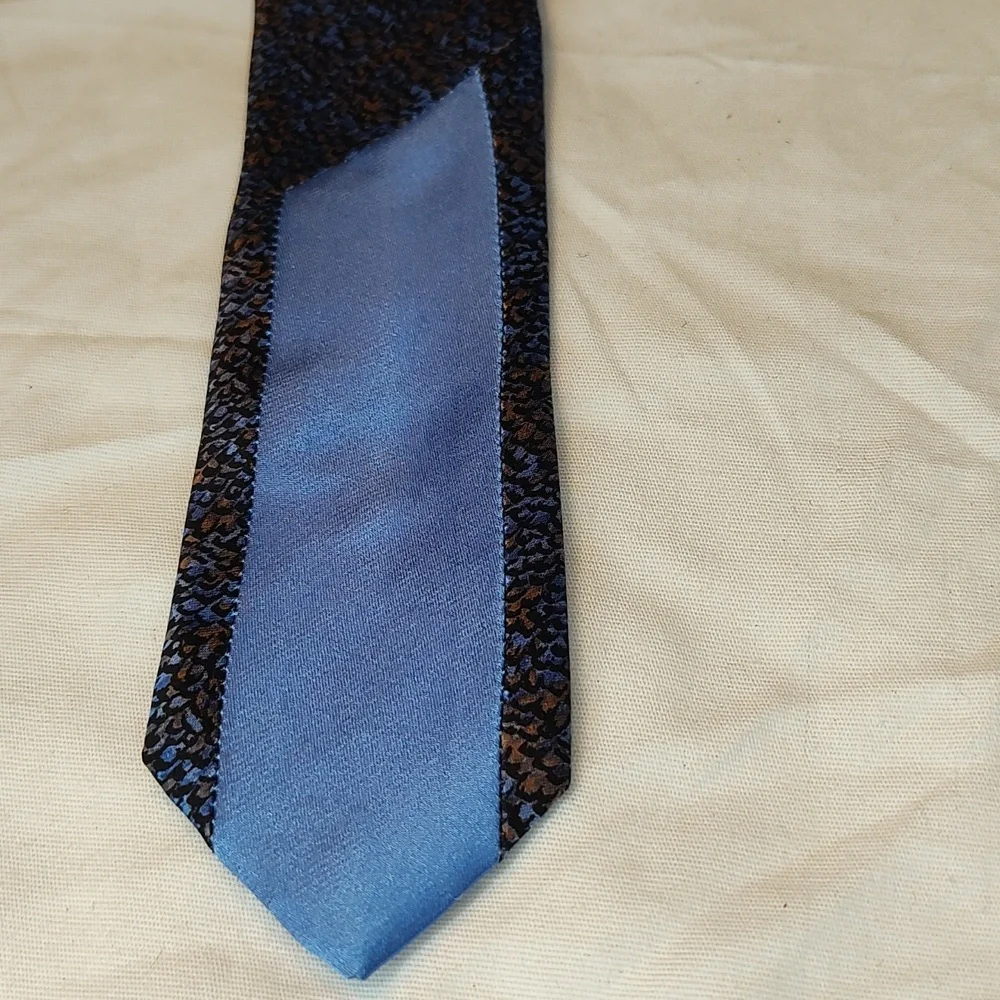 Italo Ferretti Silvia Marina Blue and Brown handmade in Italy tie - Picture 6 of 7